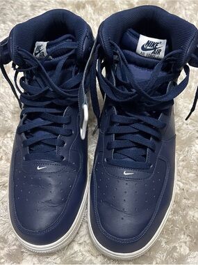 Nike Air Force 1 High Top Sneakers - Navy & White
